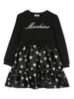 Moschino Kids robe à logo imprimé - Noir - thumbnail