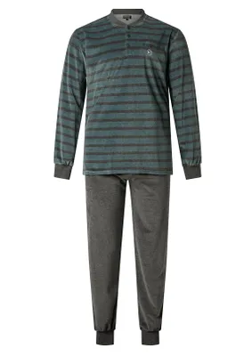 Outfitter velours heren pyjama - Warm Earth - Warme winter mannen pyjama