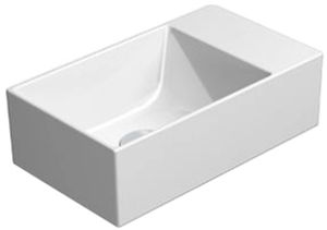 Ben Stelvio witte fontein met Xtra glaze+ en doorslaanbaar kraangat 40x23x12 cm