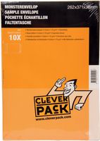 Cleverpack monsterenveloppen, ft 262 x 371 x 38 mm, met stripsluiting, crème, pak van 10 stuks - thumbnail