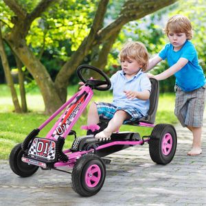 Kinder-Skelter voor Kinderen 3-8 Jaar Oud Directionele Pedaalbeweging Vooruit en Achteruit 3-Punts Stuur Loopauto met Vier Rubberen Wielen