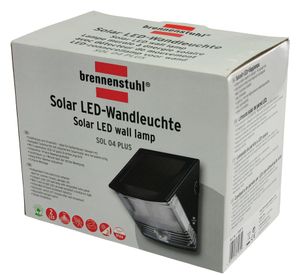 Brennenstuhl SOL 04 plus 1170970 Wandlamp op zonne-energie met bewegingsmelder 1 W Daglichtwit Zwart