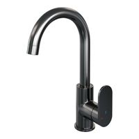 Brauer Gunmetal Edition Wastafelmengkraan opbouw - hoog - draaibaar - ronde uitloop - model C - PVD - geborsteld gunmetal 5-GM-003-R1