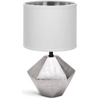 LED Tafellamp Keramiek - Mat Wit/Zilver - E14 Fitting - Maximaal 40W - Aigi Uynimo