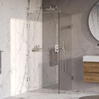 Brauer Void - Carving Douchecabine met Draaideur - Helder Glas - 80x80x200 cm - incl. Glascoating - Chroom