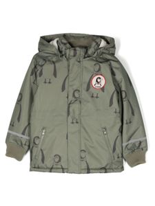 Mini Rodini veste Penguin à capuche - Vert