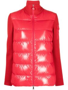 Moncler cardigan à empiècements matelassés - Rouge