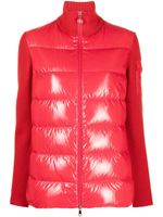 Moncler cardigan à empiècements matelassés - Rouge