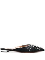 Aquazzura mules Sunshine à ornements en cristal - Noir