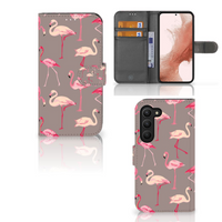 Samsung Galaxy S23 Telefoonhoesje met Pasjes Flamingo - thumbnail