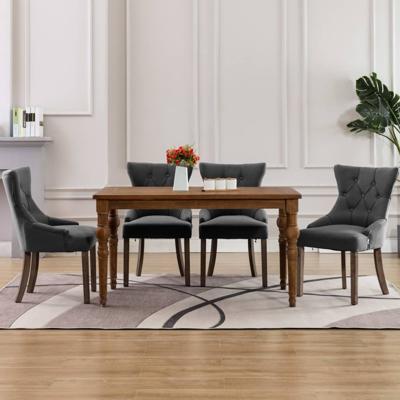 Eetkamerstoelen 4 st stof grijs