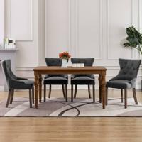 Eetkamerstoelen 4 st stof grijs