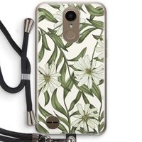 Wit bloemenpatroon: LG K10 (2017) Transparant Hoesje met koord