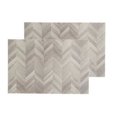 Secret de Gourmet tafel placemat - Set van 4x stuks - hout print hongaarse punt - PVC - 45 x 30 cm -