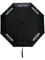 Moschino parapluie compact à logo imprimé - Noir - thumbnail