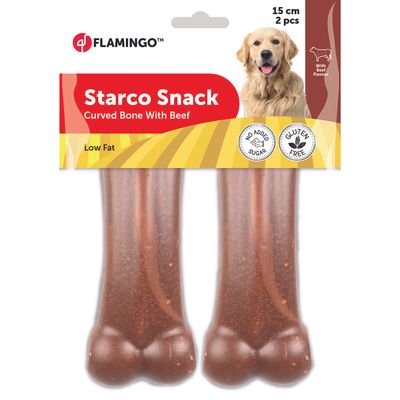 Hondensnack Starco Gebogen Been Rundsmaak 15 cm 2 stuks 294 gr - 2 stuks x 15 cm Flamingo Bruin
