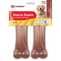 Hondensnack Starco Gebogen Been Rundsmaak 15 cm 2 stuks 294 gr - 2 stuks x 15 cm Flamingo Bruin - thumbnail