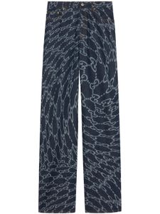 Gucci jean ample à motif GG - Bleu