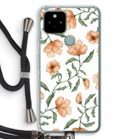 Peachy flowers: Pixel 5 Transparant Hoesje met koord