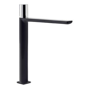 Wastafelkraan Tres Loft | Opbouw | Mengkraan | Hoog model | 1-knop | Rond | Zwart chroom