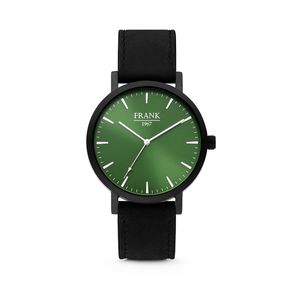 Frank 1967 7FW 0004 Horloge staal/leder zwart-groen 42 mm