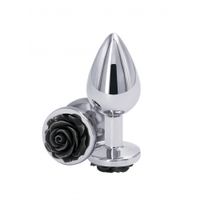 NS Novelties - Rear Assets Rose Aluminium Buttplug Medium Zwart - thumbnail