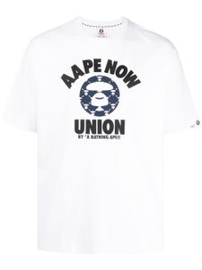 AAPE BY *A BATHING APE® t-shirt en coton à logo imprimé - Blanc