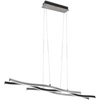 LED Hanglamp - Trion Laz - 35W - Aanpasbare Kleur - Dimbaar - Rechthoek - Geborsteld Aluminium - Metaal