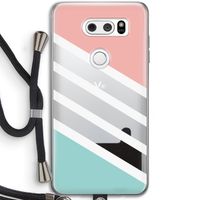 Strepen pastel: LG V30 Transparant Hoesje met koord