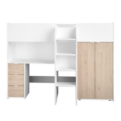 Halfhoogslaper Tristan - wit/eiken - 90x200 cm - Leen Bakker