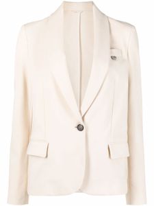 Brunello Cucinelli blazer à simple boutonnage - Tons neutres