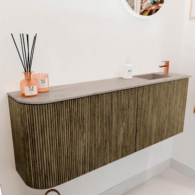 Toiletmeubel Mondiaz Joya Dlux | 111.6 cm | Meubelkleur Dusk | Faye wastafel Saba Wasbak Rechts | 1 kraangat