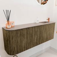 Toiletmeubel Mondiaz Joya Dlux | 111.6 cm | Meubelkleur Dusk | Faye wastafel Saba Wasbak Rechts | 1 kraangat
