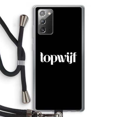 Topwijf Zwart: Samsung Galaxy Note 20 / Note 20 5G Transparant Hoesje met koord