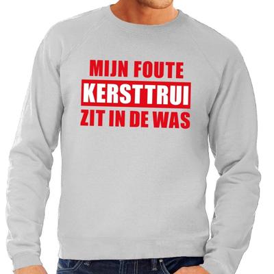 Foute kersttrui - sweater - grijs - Mijn Foute Kersttrui Zit In De Was - voor heren