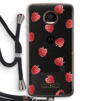 Framboosjes: Motorola Moto Z Force Transparant Hoesje met koord