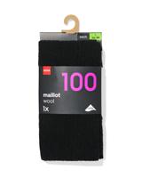 HEMA Dames maillot 100denier wol zwart (zwart)