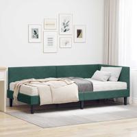 Hoekbedframe met Matras Anders 2 pcs Groen Fluweel