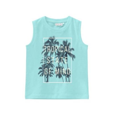 NAME IT MINI T-shirt Vux met printopdruk turquoise