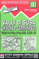 Wandelkaart 01 Valli di Susa, chisone e germanasca | IGC - Istituto Ge