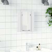 Badkamerkast met spiegel en LED 40x12x45 cm acryl wit