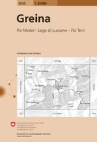 Wandelkaart - Topografische kaart 1233 Greina | Swisstopo - thumbnail