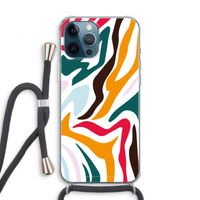 Colored Zebra: iPhone 12 Pro Transparant Hoesje met koord
