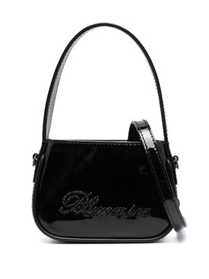 Blumarine mini sac à logo orné de cristaux - Noir