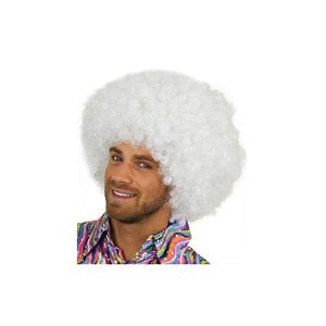 Witte afro pruik