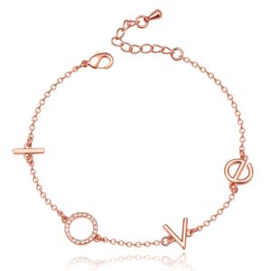 LOVE Damesarmband Rose met Zirkonia Verstelbaar