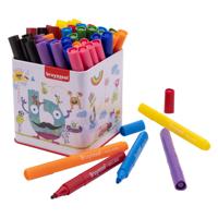 Bruynzeel triple viltstiften blik met 50 kleuren