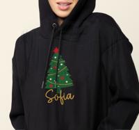 Kersttrui gepersonaliseerd naam met kerstboom