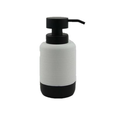 Items Zeeppompje/dispenser - klassiek - wit zwart - keramiek - 10 x 17 cm - toilet/badkamer/keuken