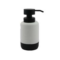 Items Zeeppompje/dispenser - klassiek - wit zwart - keramiek - 10 x 17 cm - toilet/badkamer/keuken